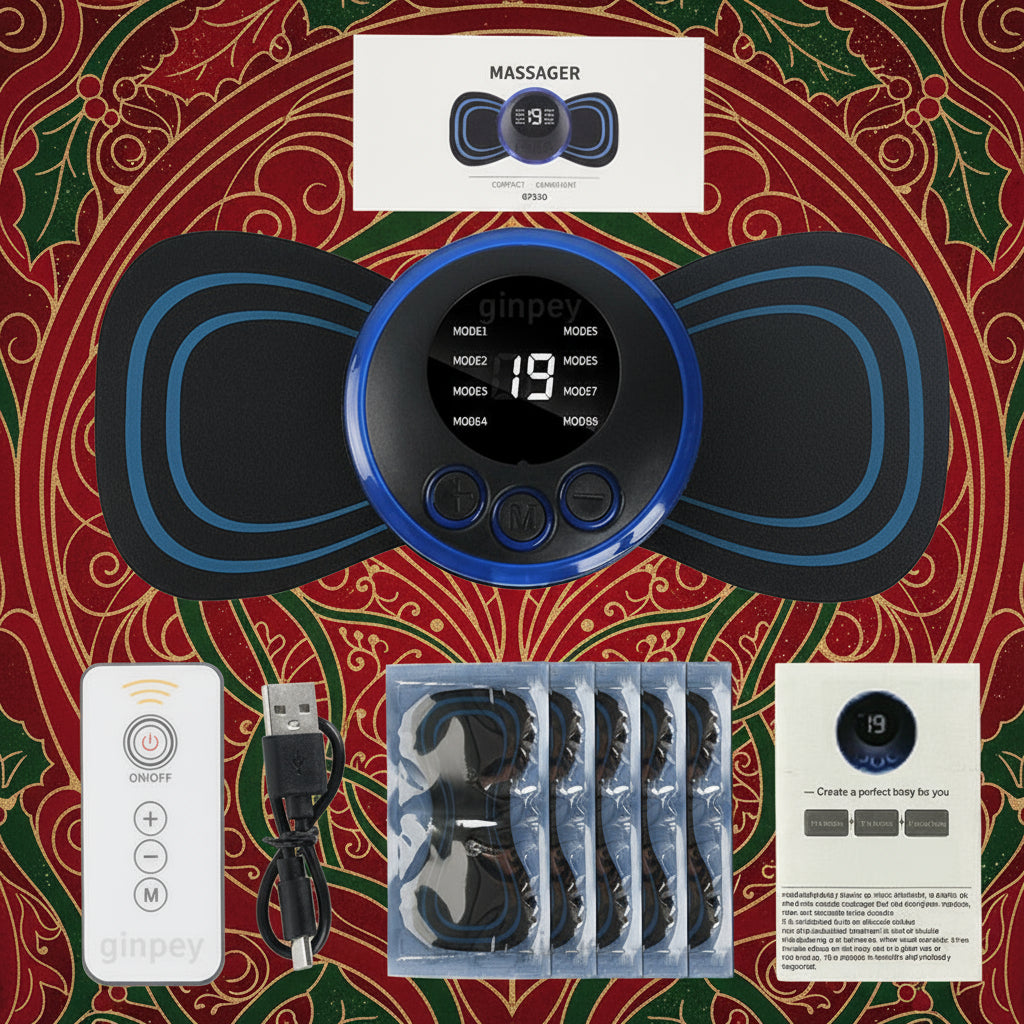 Mini Massage Patch Cervical Massager Shoulder And Neck Massager EMS Portable Pulse Smart Massage Patch 8 Modes 19 Gears